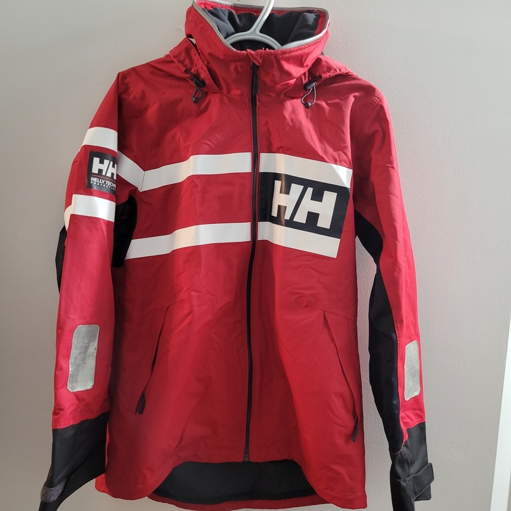 Helly Hansen Salt Power Sailing Jacket Women's Size L Helly-Tech Performance Red
